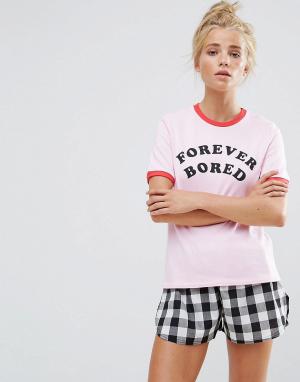 Пижама с шортами Adolescent Clothing. Цвет: розовый