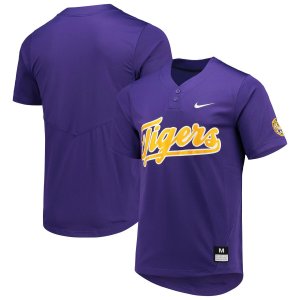Унисекс фиолетовая копия софтбольной майки LSU Tigers с двумя пуговицами Nike