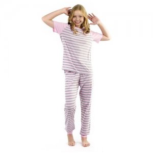 Пижама , брюки, футболка, манжеты, размер 128, розовый N.O.A.. Цвет: розовый