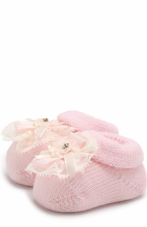 Вязаные носки с декором Catya. Цвет: розовый