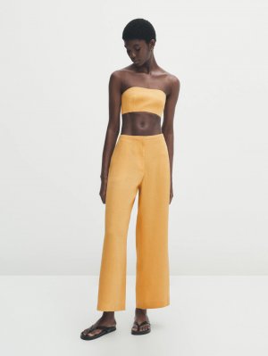 Укороченные брюки от костюма , желтый Massimo Dutti