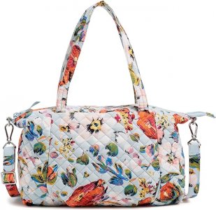 Женская хлопковая плиссированная сумка через плечо с несколькими ремешками, морской воздух цветочный Vera Bradley