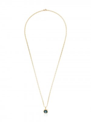Oval topaz 18K gold chain necklace Anais Rheiner. Цвет: голубой