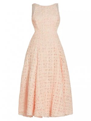 Текстурированное платье миди Quintette с открытой спиной , цвет soft pink Aje