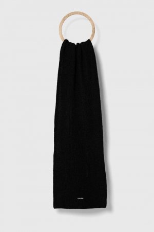 Шерстяной шарф, черный Calvin Klein