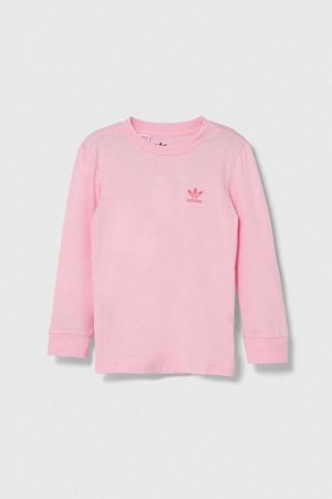 Adidas Originals Детские хлопковые лонгсливы, розовый