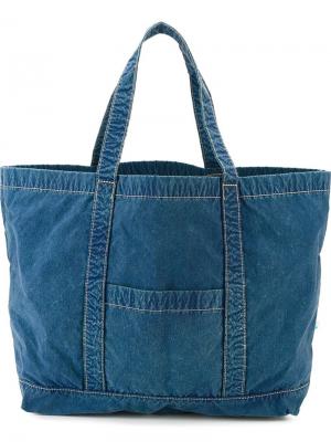 Большая джинсовая сумка Issey Miyake Cauliflower. Цвет: синий