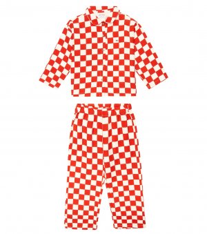Хлопковая пижама в шахматную клетку , красный Bobo Choses