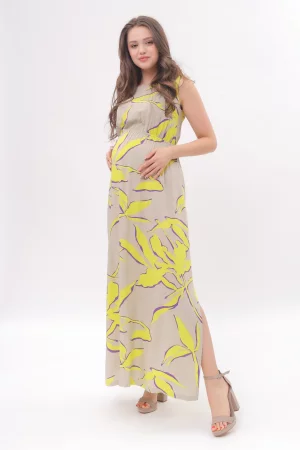 Платье для беременных женское 08-43922MB серое 52 RU Magica bellezza. Цвет: серый