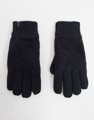 Черные трикотажные перчатки -Черный Selected Homme