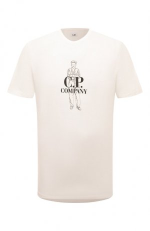 Хлопковая футболка C.P. Company. Цвет: белый