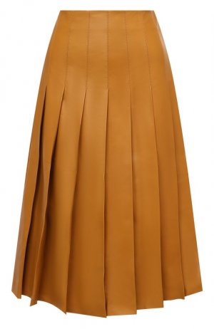 Кожаная юбка Loro Piana. Цвет: жёлтый