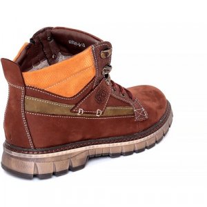 Ботинки , зимние, натуральный нубук, размер 41, коричневый Тофа. Цвет: коричневый