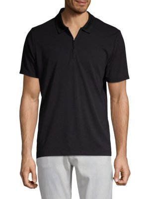 Классическая рубашка-поло с короткими рукавами , черный Perry Ellis