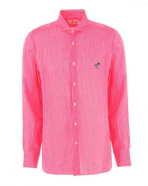 Рубашка изо льна MC2 Saint Barth. Цвет: розовый+белый