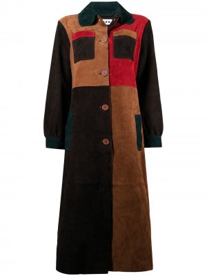 Пальто в стиле колор-блок Rixo. Цвет: коричневый