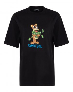 Хлопковая футболка Dom Rebel. Цвет: черный+принт