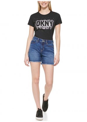 Женские джинсовые шорты с высокой талией Mom fit Dkny Jeans