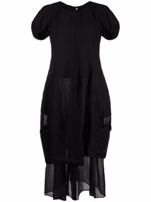 Многослойное платье-футболка миди Comme Des Garçons. Цвет: черный