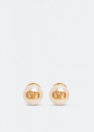 Серьги VALENTINO GARAVANI VLogo Signature pearl earrings, золотой