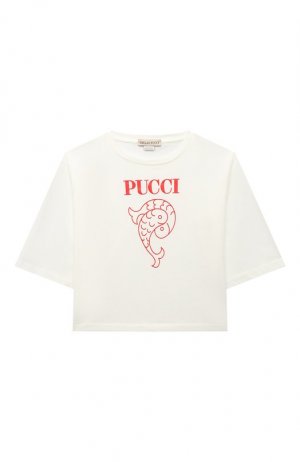 Хлопковая футболка Emilio Pucci. Цвет: белый