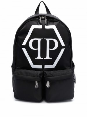 Рюкзак с логотипом Philipp Plein. Цвет: черный