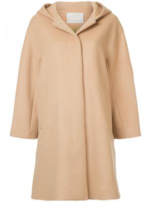 Однобортное пальто Estnation. Цвет: коричневый