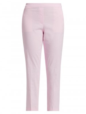 Укороченные льняные брюки без застежек Treeca , розовый Theory