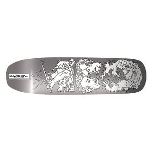 Дека для скейтборда лонгборда Samurai Grey/White 8.5 (21.6 см) Сквот. Цвет: серый,белый