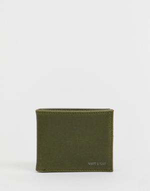 Бумажник оливкового цвета matt & nat. Цвет: зеленый
