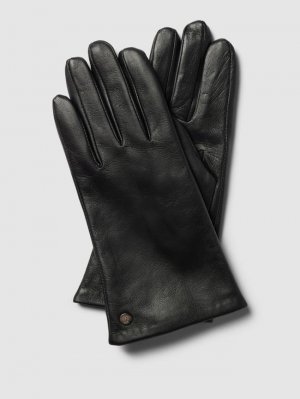 Кожаные перчатки с аппликацией этикетки, модель CLASSIC, черный Roeckl