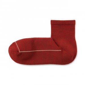 Мужской прямой крой, вязаный ворс из смесовой шерсти, толстые короткие носки MUJI, красный Muji