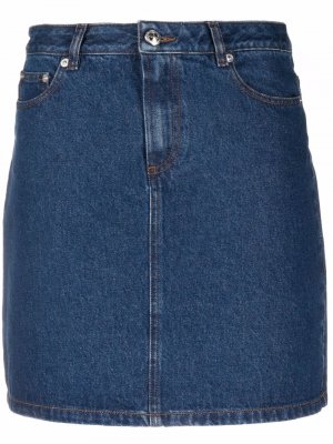 Джинсовая мини-юбка А-силуэта A.P.C.. Цвет: синий
