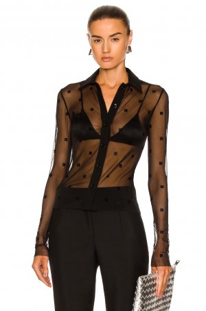 Блузка Transparent 4G Shirt, черный Givenchy