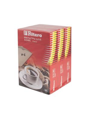 Комплект фильтров для кофеварок  Classic №4/240 в одной упаковке Filtero. Цвет: коричневый