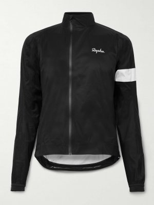 Облегающая нейлоновая велосипедная куртка Core Rain II RAPHA, черный Rapha