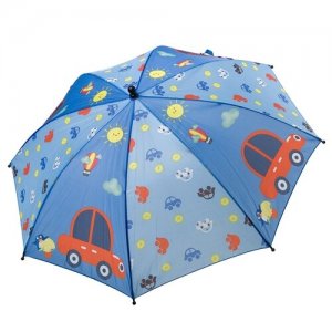 Зонт ,авто,полиэстер,диам19, голубой с машинками BONDIBON. Цвет: голубой