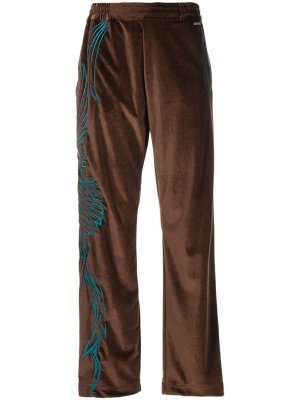 Спортивные брюки с вышивкой Koché. Цвет: коричневый