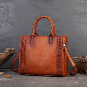Женские сумки на плечо из натуральной кожи, однотонные винтажного дизайна, высококачественная кожаная сумка через GZW Baellerry