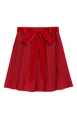 Плиссированная юбка с поясом Caf. Цвет: бордовый