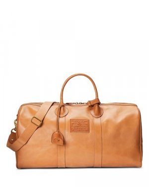 Кожаная дорожная сумка Heritage , цвет Tan/Beige Polo Ralph Lauren