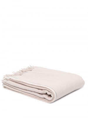 Шерстяное одеяло с бахромой Brunello Cucinelli. Цвет: бежевый
