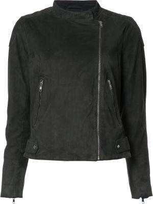 Классическая байкерская куртка Just Female. Цвет: серый