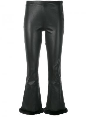 Укороченные брюки с искусственным мехом Simonetta Ravizza. Цвет: чёрный