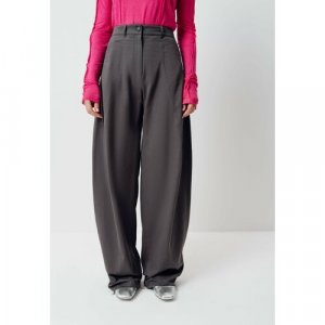 Брюки палаццо Джинсовые брюки, размер M, серый LEAF clothes. Цвет: серый
