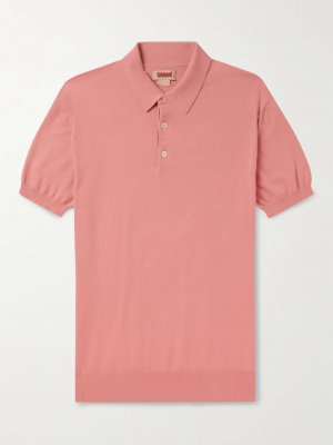 Рубашка поло облегающего кроя из хлопкового джерси BARACUTA, розовый Baracuta