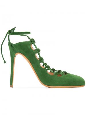 Босоножки на шнуровке Alexa Wagner. Цвет: зелёный