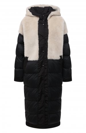 Утепленная куртка с меховой отделкой Shoreditch Ski Club. Цвет: чёрно-белый