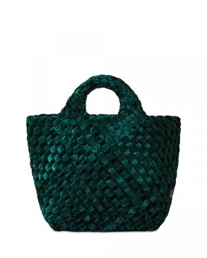 Бархатная объемная сумка через плечо St. Barths Petit NAGHEDI, цвет Green Naghedi