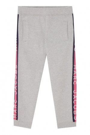 Спортивные серые брюки с лампасами Little Marc Jacobs. Цвет: серый